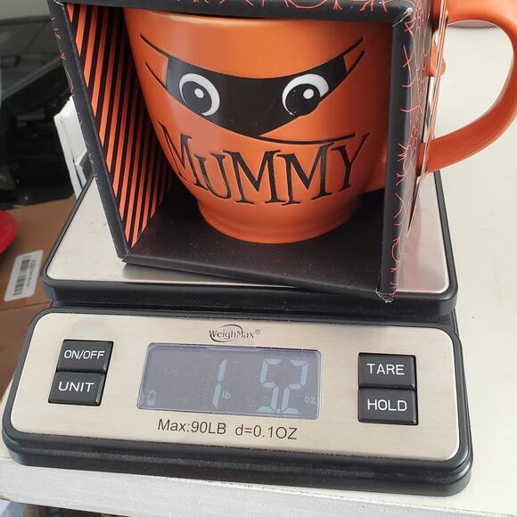 Halloween Mummy & Mini Mug Set Coffee Tea Cup Orange White Holiday Gift New - Picture 11 of 12